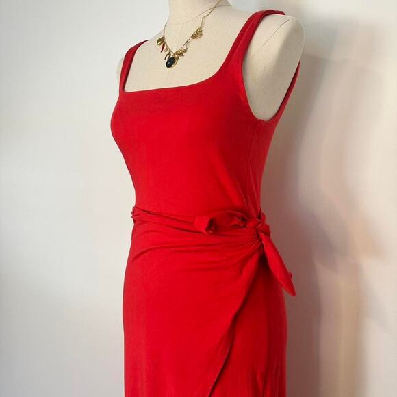Aritzia Dresses & Skirts - Red Aritzia Wrap Midi Dress